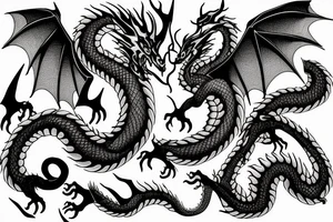 Dragon one side of chest tattoo idea