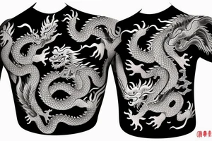 Chinese Dragon one side of chest tattoo idea