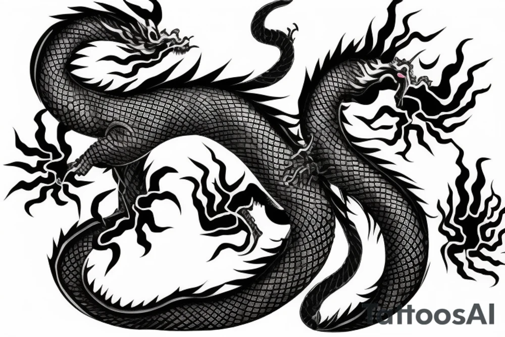 Chinese Dragon one side of chest tattoo idea