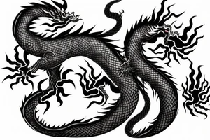 Chinese Dragon one side of chest tattoo idea