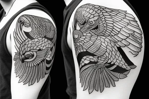 Peru metal condor joint tattoo idea