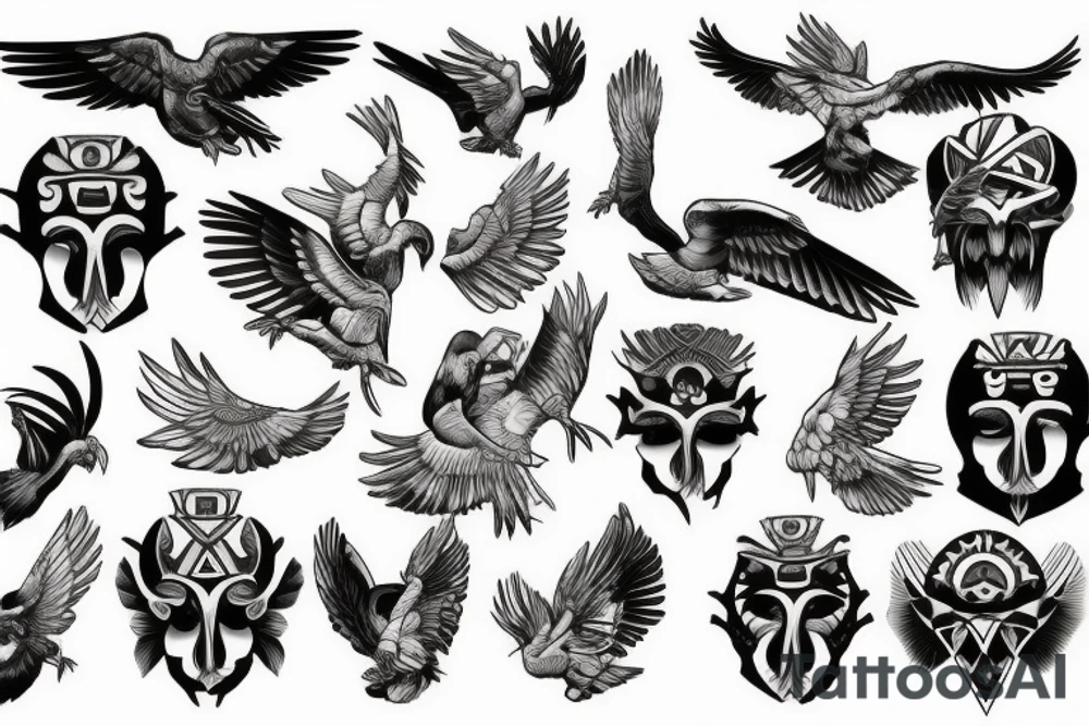 Peru metal condor joint tattoo idea