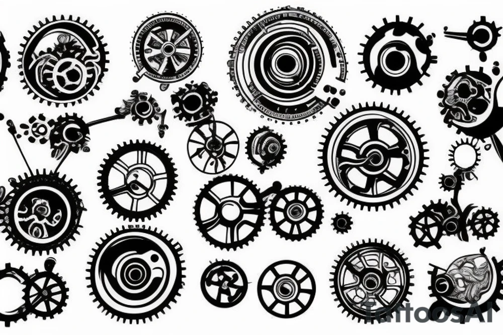 Gears machine tattoo idea
