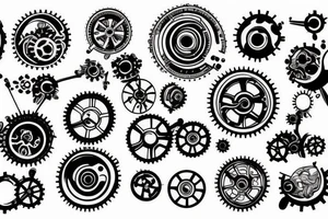 Gears machine tattoo idea