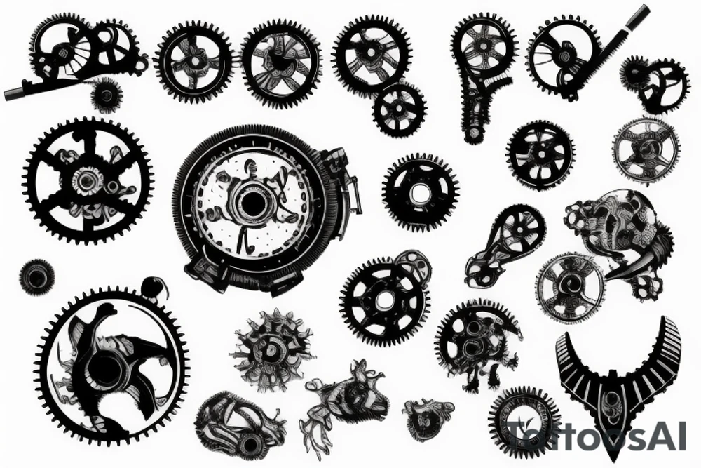 Gears machine tattoo idea