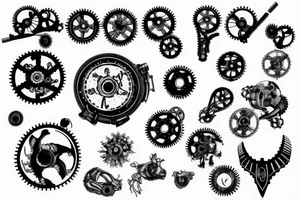 Gears machine tattoo idea