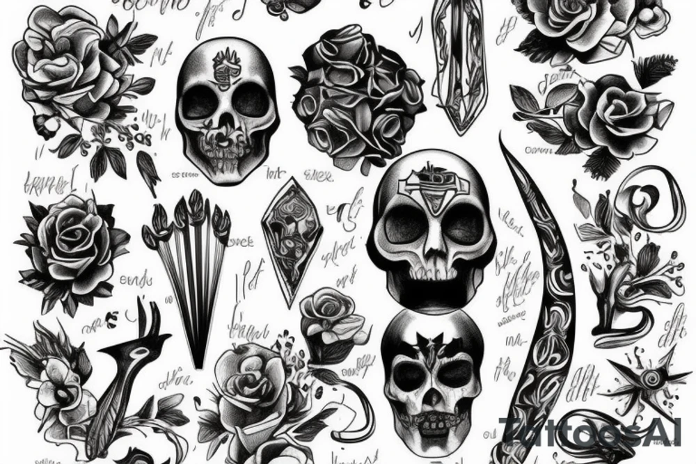 Meaningful design thats skinny and somewhat italian tattoo idea