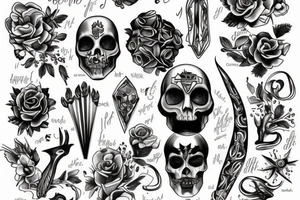 Meaningful design thats skinny and somewhat italian tattoo idea