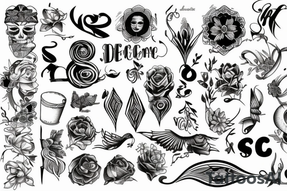 Meaningful design thats skinny and somewhat italian tattoo idea