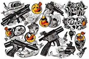duck with a gun tattoo idea
