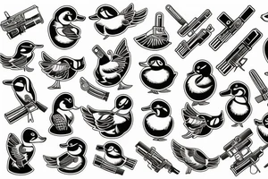 duck with a gun tattoo idea