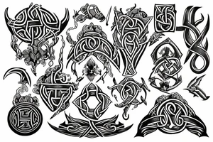 viking style blackwork tattoo tattoo idea