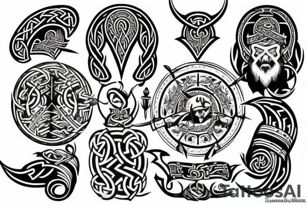 viking style blackwork tattoo tattoo idea
