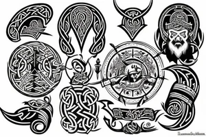 viking style blackwork tattoo tattoo idea