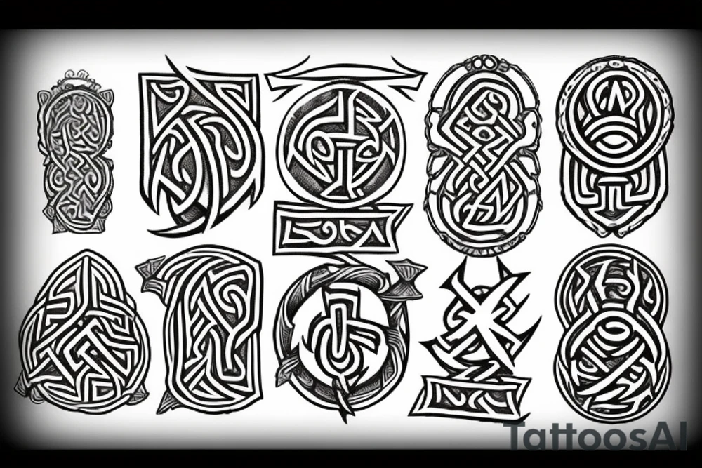 viking style runes tattoo idea