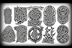 viking style runes tattoo idea