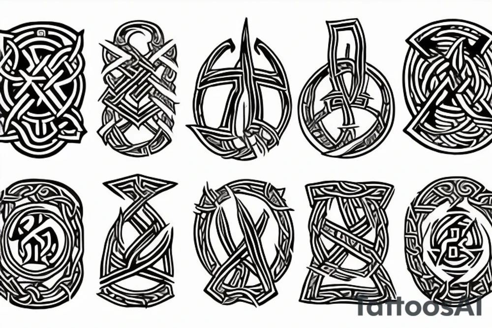 viking style runes tattoo idea