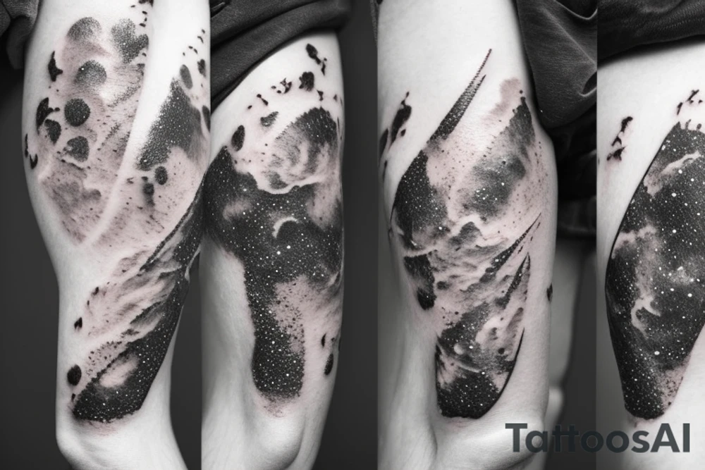 Cracked skin revealing the galaxy tattoo idea