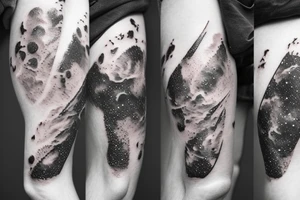 Cracked skin revealing the galaxy tattoo idea