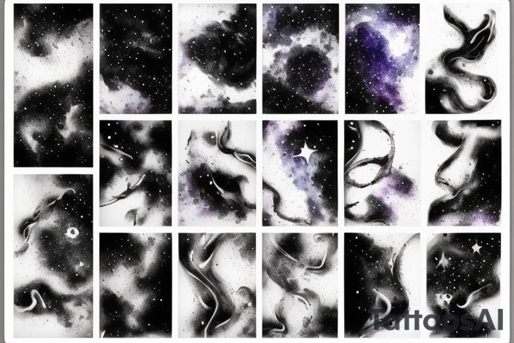 Cracked skin revealing the galaxy tattoo idea