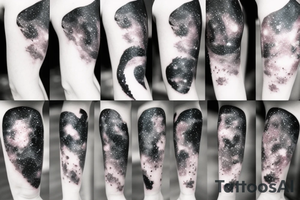 Crack in skin revealing the galaxy tattoo idea