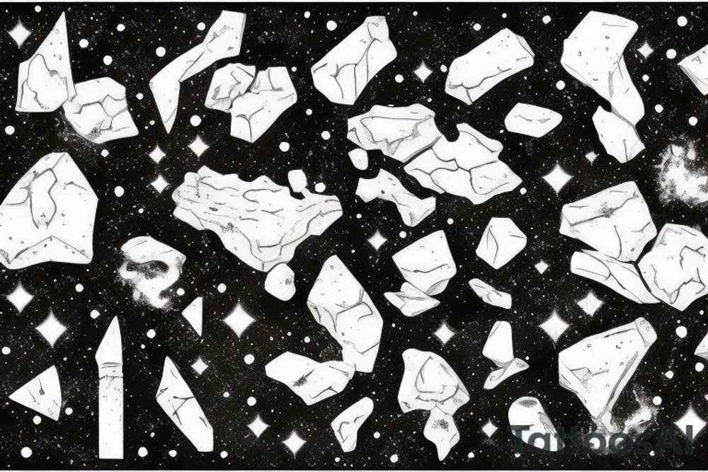 Crack in stone revealing the galaxy tattoo idea