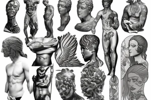 Male statue tattoo idea