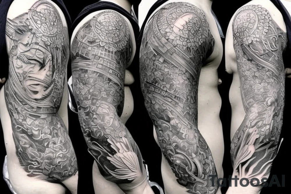 Male statue tattoo idea