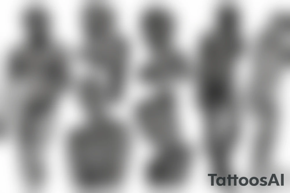 Male statue line drawing tattoo idea