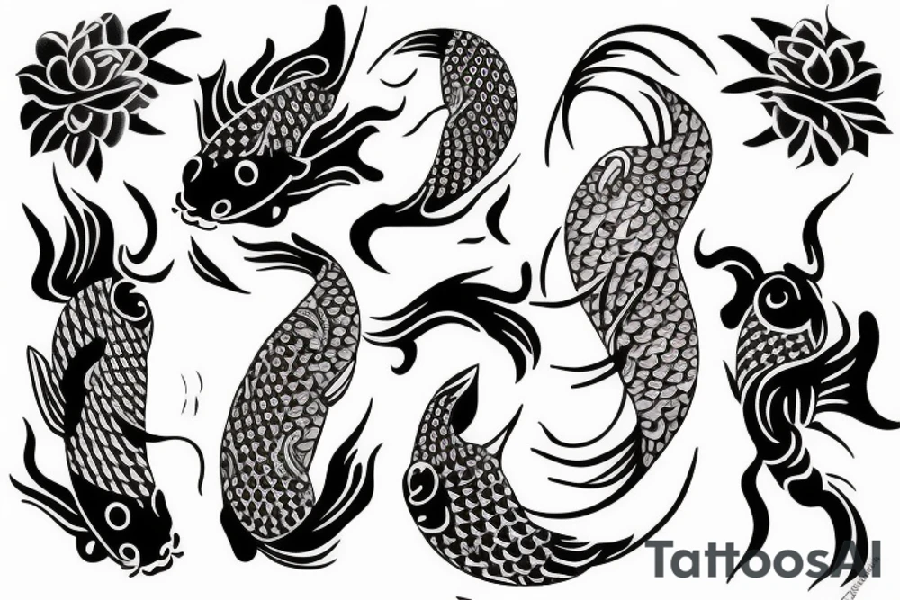 Koi fish yin and yang aesthetic tattoo idea