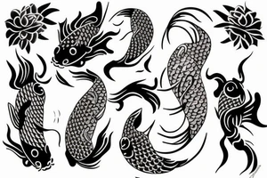Koi fish yin and yang aesthetic tattoo idea