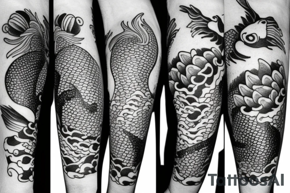 Koi fish yin and yang aesthetic tattoo idea
