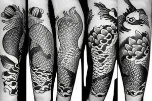 Koi fish yin and yang aesthetic tattoo idea