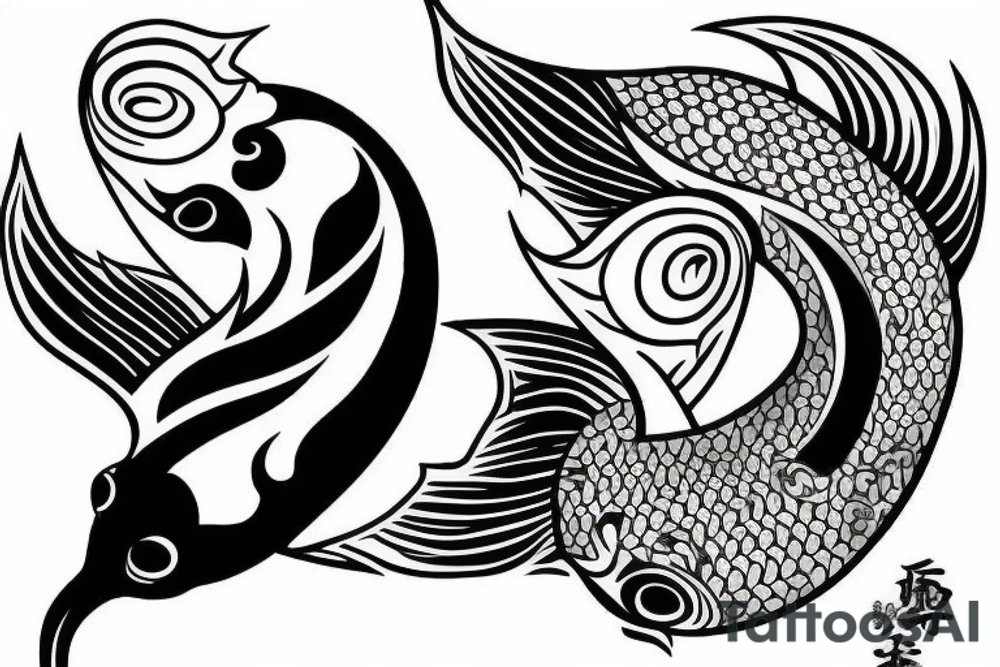 Koi fish yin and yang tattoo idea
