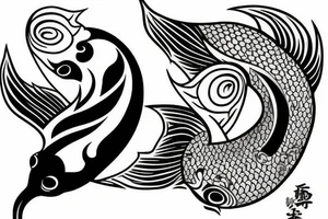 Koi fish yin and yang tattoo idea