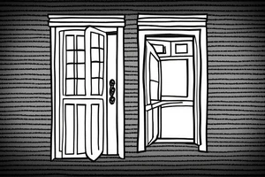 Outline of a house door with 505 inside it tattoo idea
