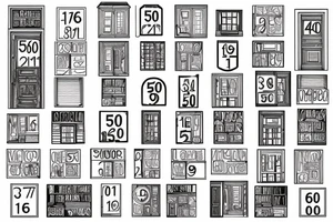 Outline of a house door with the numbers 505 inside it tattoo idea