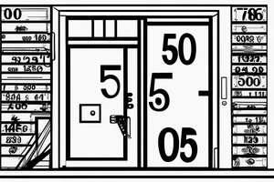 Outline of a house door with the numbers 505 inside it tattoo idea