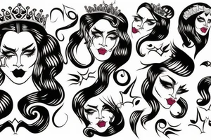Half bull half queen face tattoo idea