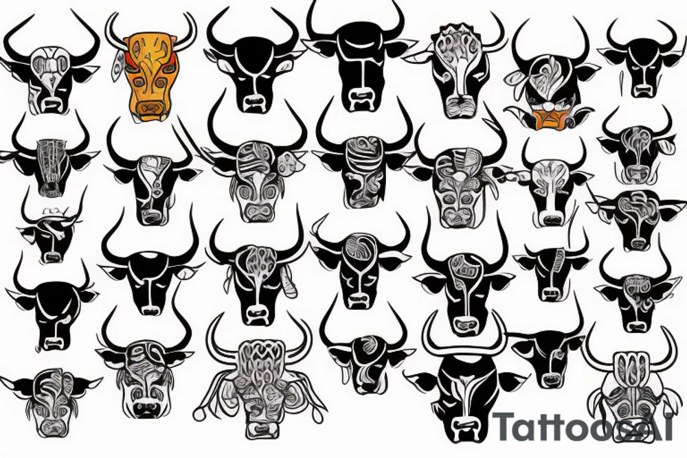 Bull face tattoo idea