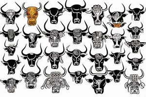 Bull face tattoo idea