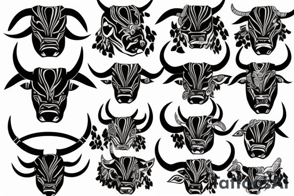 Bull face tattoo idea