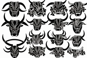 Bull face tattoo idea