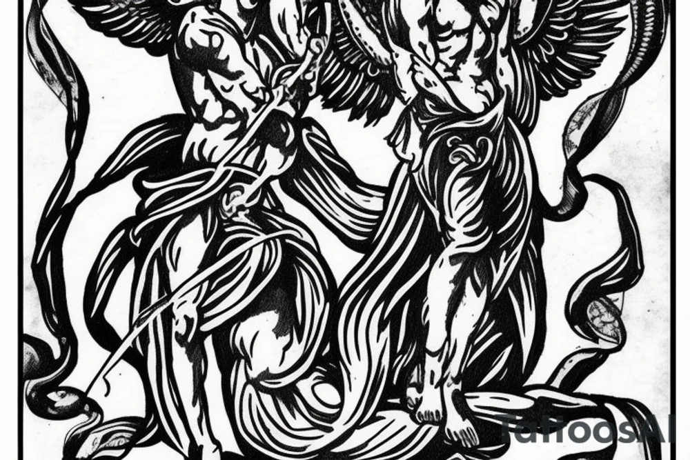 Archangel Michael and snake tattoo idea