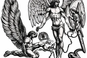 Archangel Michael and snake tattoo idea