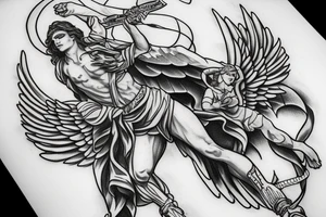 Archangel Michael and snake tattoo idea
