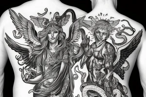 Archangel Michael and snake tattoo idea