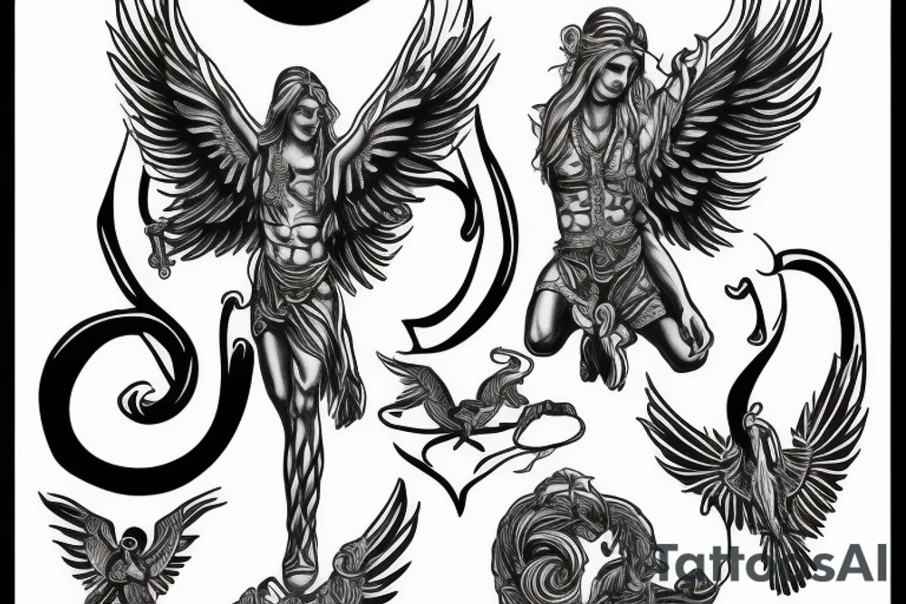 Archangel Michael and snake tattoo idea