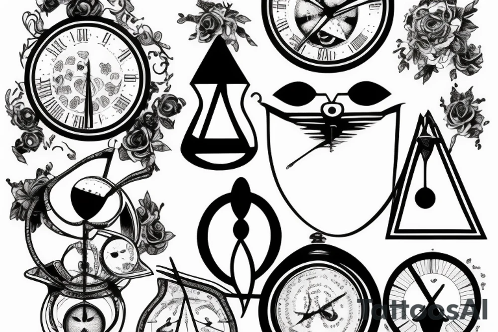 Hourglass with Pink Floyd tattoo idea