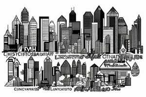 Rocky Mountains Chicano skyline Cincinnati Fort Lauderdale tattoo idea